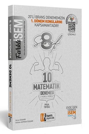 İsem 2020 LGS Farklı İsem 8. Sınıf 1. Dönem Matematik 10 Branş Deneme İsem Yayıncılık