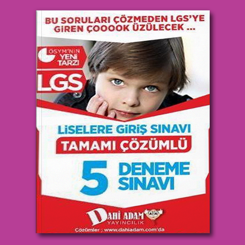 LGS Tamamı Çözümlü 5 Deneme Sınavı Dahi Adam Yayınları